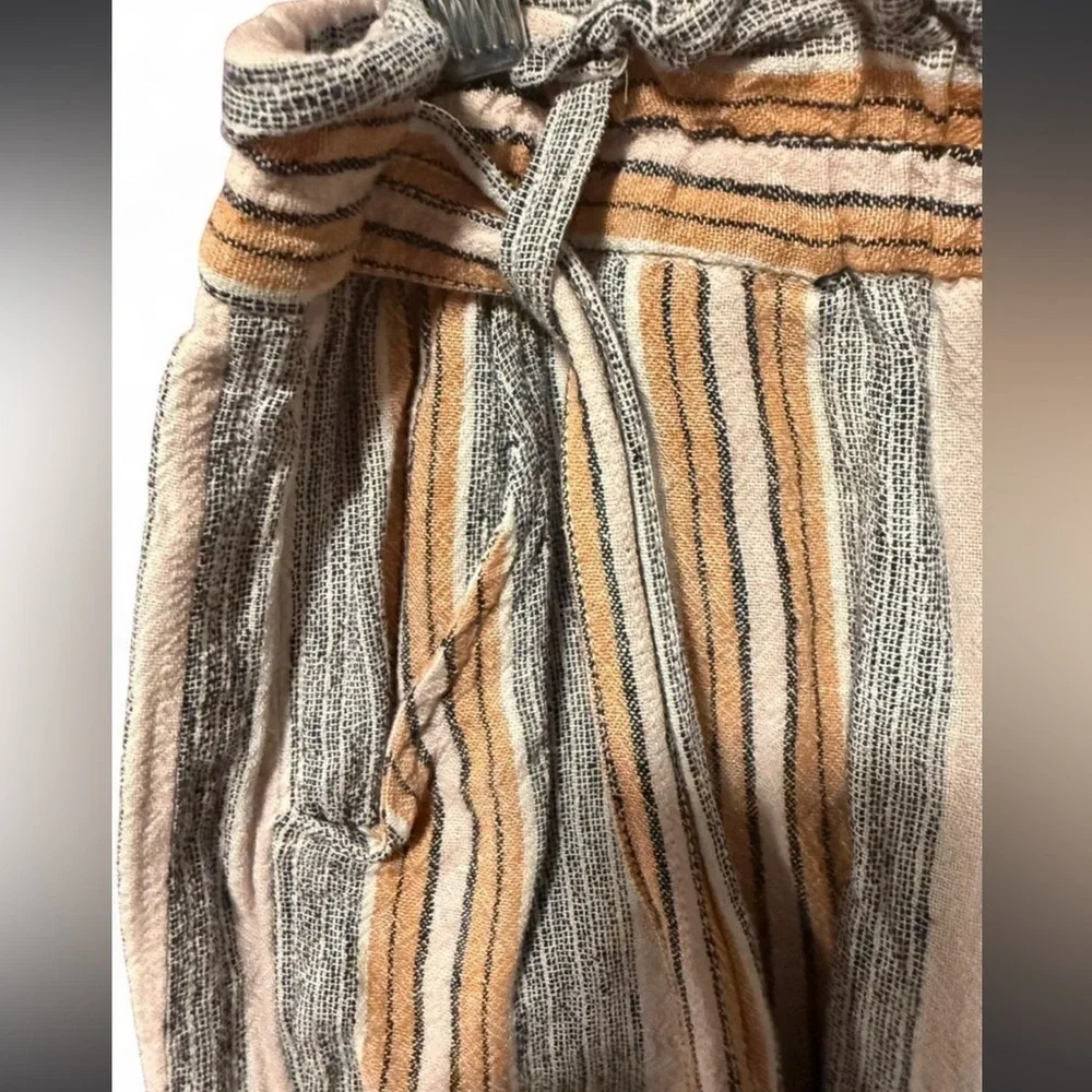 Jolt High Waist Striped Shorts - Orange, Gray, Cream Coastal style xl